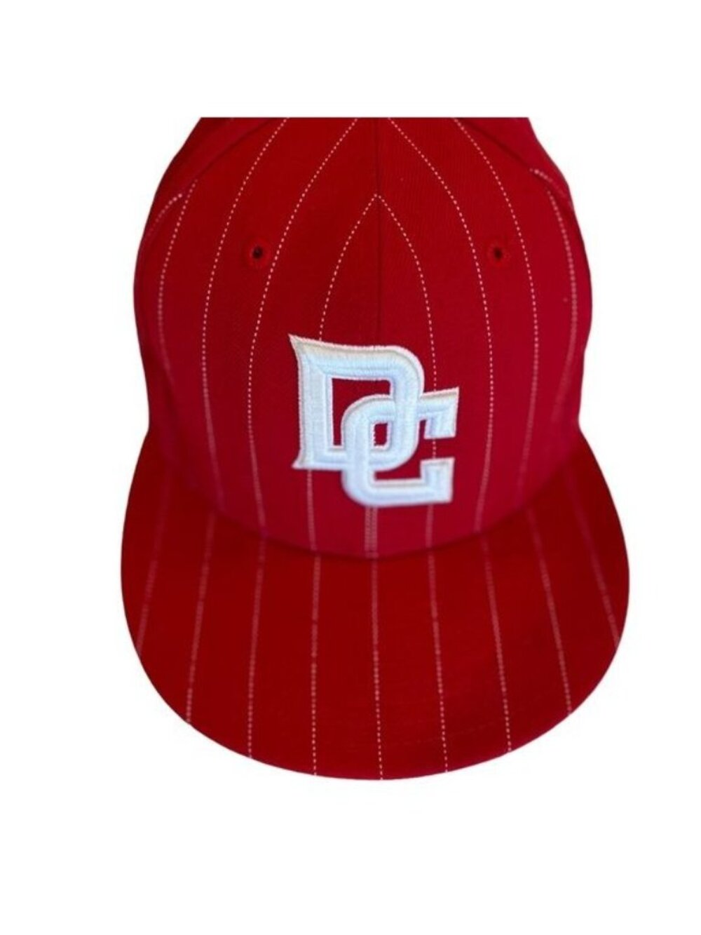 Washington Nationals New Era 5950 League  Fitted Hat Red with White Pinstripes